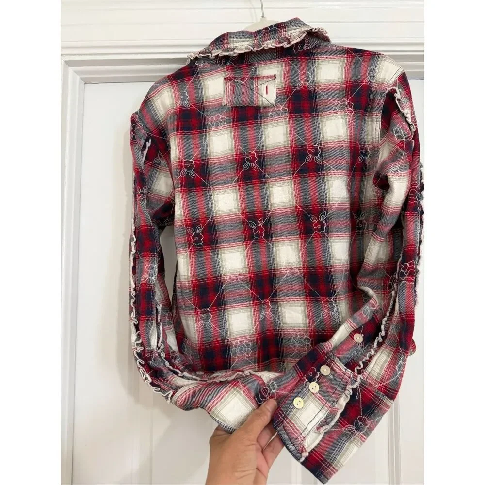 We The Free / Free People Georgia Plaid Embroidered Button Down